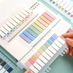 600 Pcs Morandi Colored Stickers Notepad Index Transparent Stickers