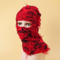 Camouflage Tassel Ski Mask Balaclava Unisex Anime Knit Hat Hip Hop