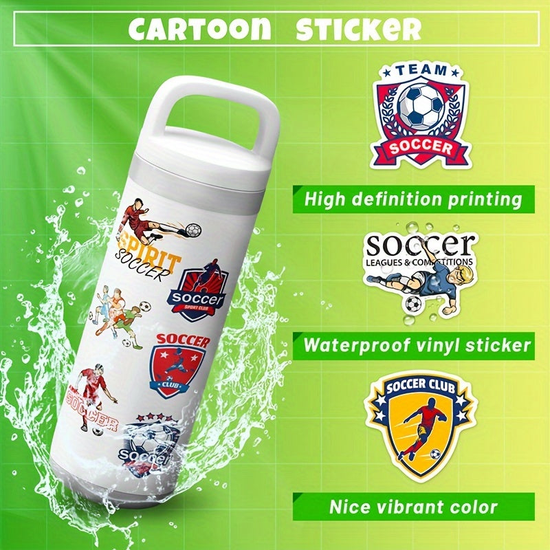 50pcs Football Sticker Notebook Refrigerator Water Cup Soccer Stickers