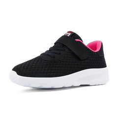Girls' Hook and Loop Running Shoes with Non Slip Sole