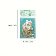 20sheets Ice Crystal Laser Golden Jewelry PET Sticker Set