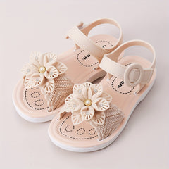 Flower Solid Open Toe Sandals for Baby Girls Breathable Non-Slip Sandals