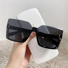 Square Rimless Sunglasses Gradient UV400 Sun Shades for Summer Travel