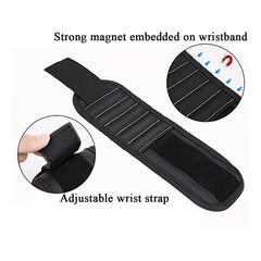 Magnetic Wristband for Handymen Holds Screws & Tools