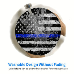 Vintage American Flag Pattern Mouse Pad Non Slip Round Mouse Mat