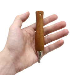 Wood Handle Stainless Fire Blow Tube Retractable Lanyard