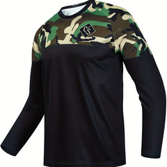 Camouflage Pattern Men's Long Sleeve Motorcycle Off road T shirt