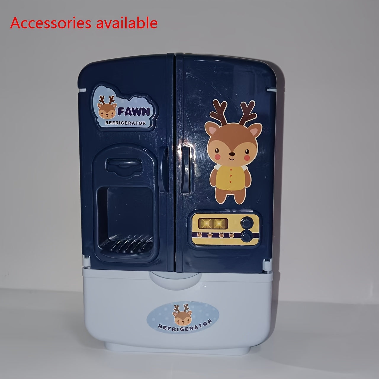 Kids Pretend Play Refrigerator Cabinet Toy Double Door Educational Fridge