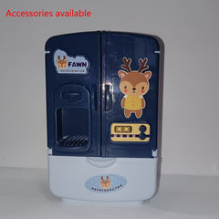 Kids Pretend Play Refrigerator Cabinet Toy Double Door Educational Fridge