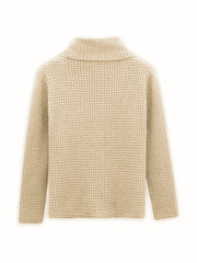 Casual Sweater Women's Plus Knitted Mock Neck Pullover Jumper