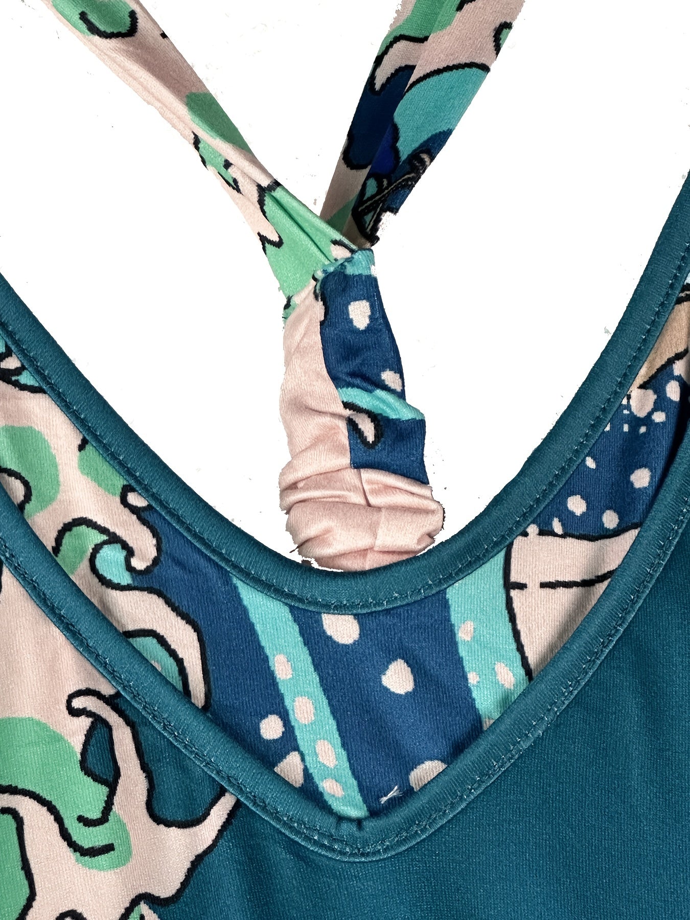 Graphic V Neck Harem Jumpsuit Spaghetti Strap Casual Wear