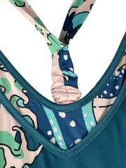 Graphic V Neck Harem Jumpsuit Spaghetti Strap Casual Wear