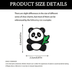 16pcs Panda Shoe Charms for Clogs Slides Sandals PVC Shoe Decorations