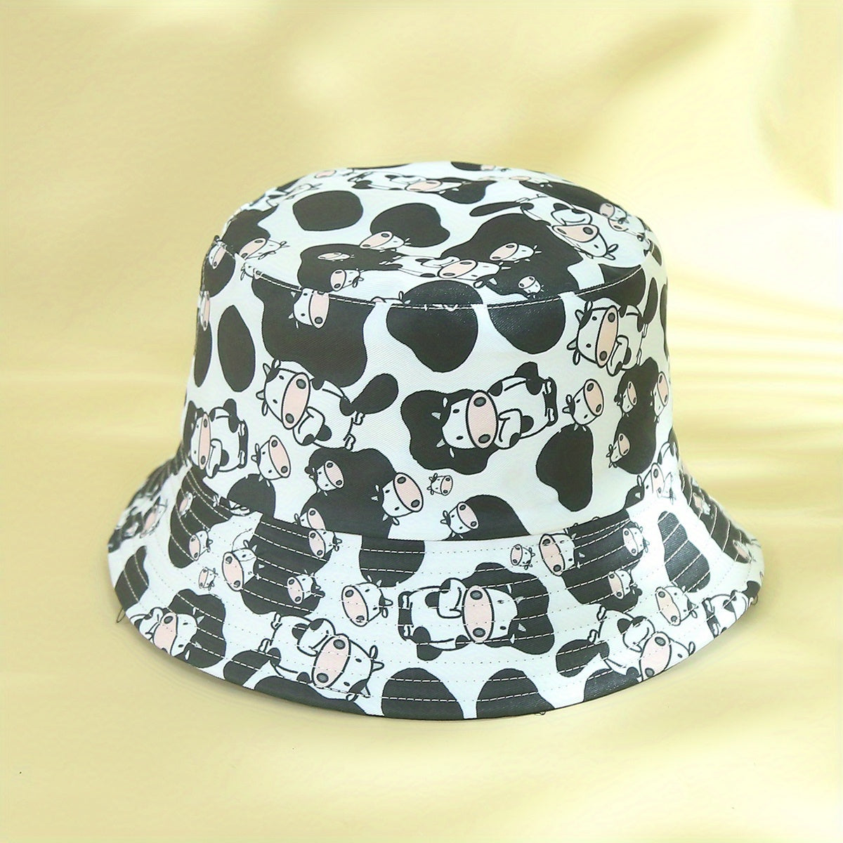 Cow Print Bucket Hat Reversible Sun Hat Lightweight Fisherman Cap