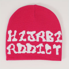 Y2K Letter Jacquard Beanie Candy Hip Hop Knit Hat Unisex