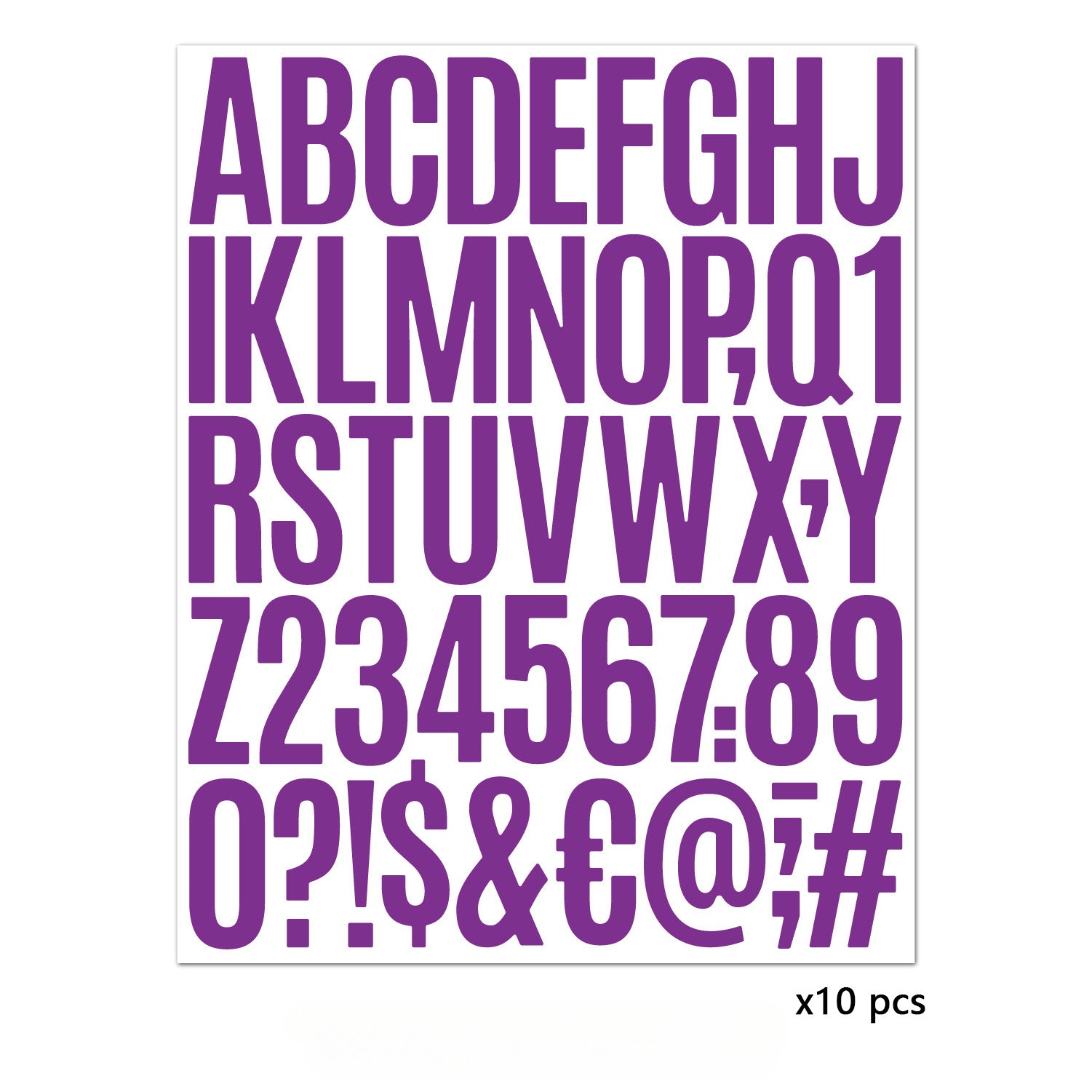 10pcs 2" Alphabet & Number Stickers for Packaging, Notebook, Ledger
