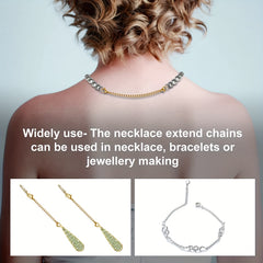 Stainless Steel Necklace Extender Chain Golden Silvery Lobster Clasp Closure