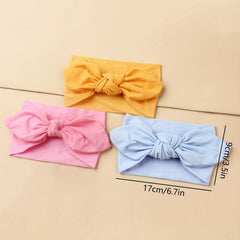 3pcs Bow Soft Elastic Hair Band Headbands Hair Accessories for Baby Girls