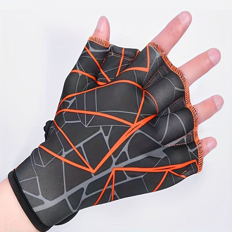 Open Finger Webbed Swim Glove with Elastic Nylon Paddle