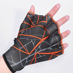 Open Finger Webbed Swim Glove with Elastic Nylon Paddle