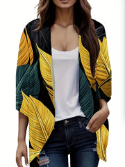 Tropical Print Batwing Cardigan
