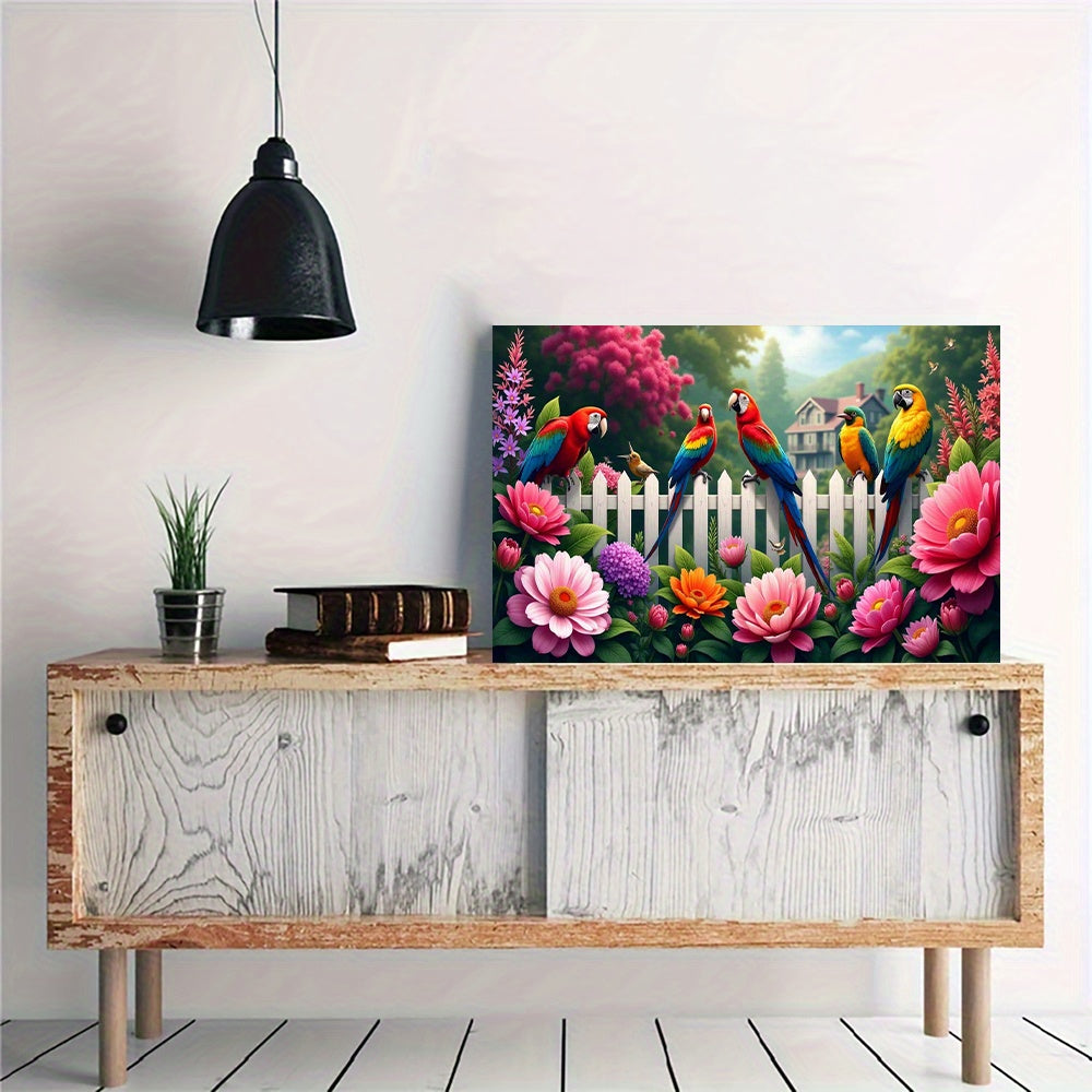 Floral & Parrot 5D Diamond Art Kit for Adults - Perfect Gift