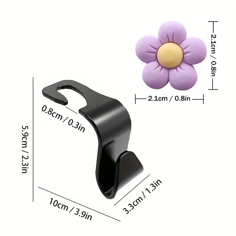 4pcs Flower Car Hook Rear Car Supplies Interior Decoration