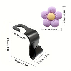 4pcs Flower Car Hook Rear Car Supplies Interior Decoration