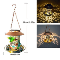 Solar Bird Feeder Outdoor Metal Waterproof Wild Bird Feeders Cardinals Lantern