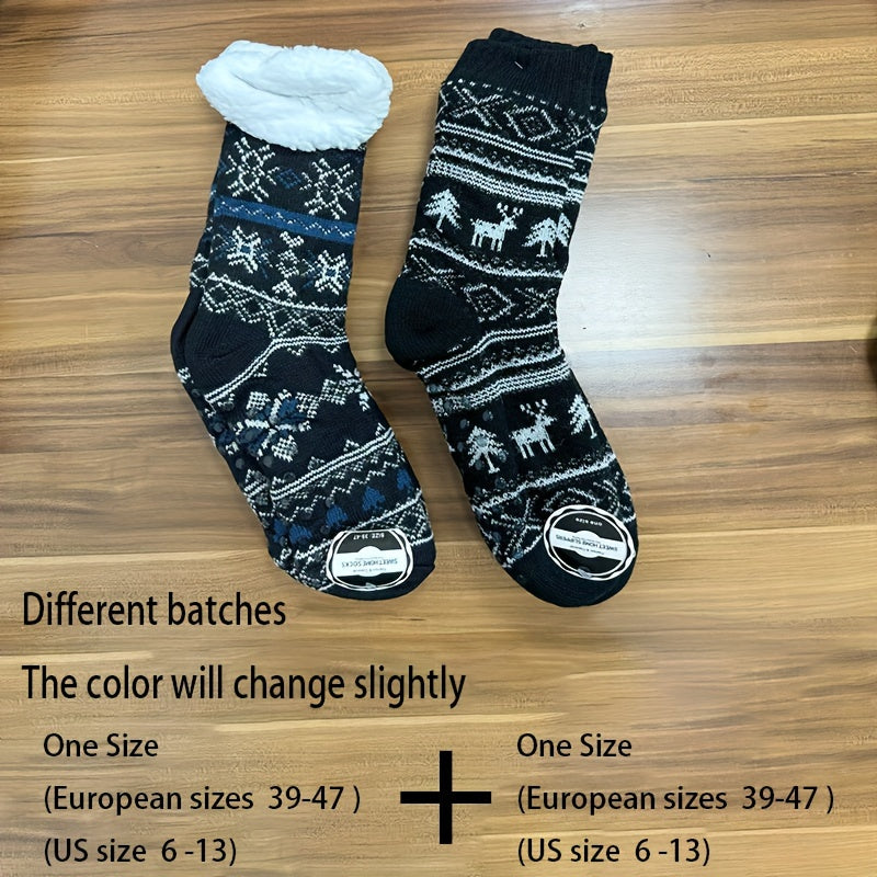 2 Pairs Thickened Home Socks for Autumn/Winter - Christmas Casual Floor Socks