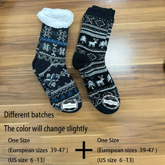 2 Pairs Thickened Home Socks for Autumn/Winter - Christmas Casual Floor Socks