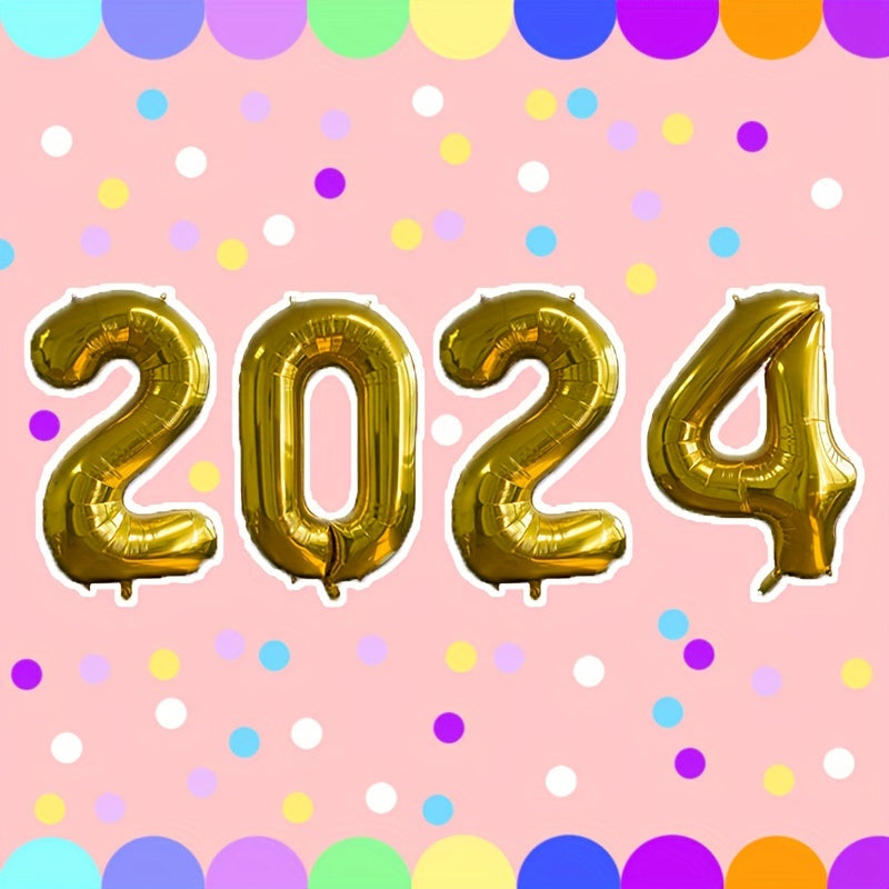 2022 New Year Balloons Golden Silvery Rose Golden Balloons Party Decorations