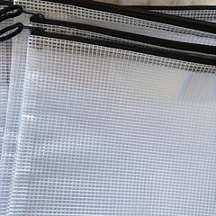Grid Zipper File Bag Thickened PVC Waterproof Large Storage Bag
