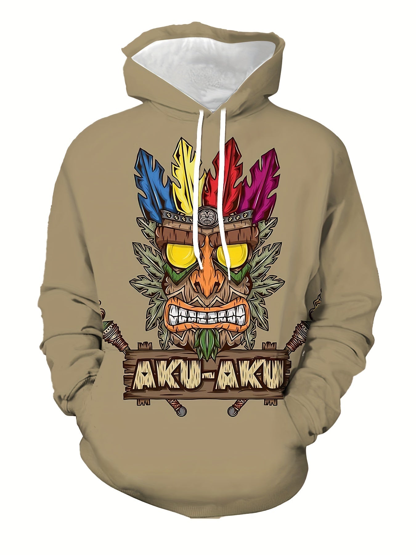 Monster Print Hoodie Graphic Hooded Pullover Mens Clothing Autumn Winter