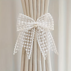 2pcs Lace Bow Gift Decorative Bow Hair Accessories Curtain Strap