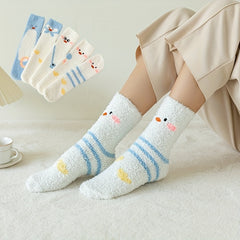 Cute Duck Print Socks Warm and Cozy Women's Stockings
