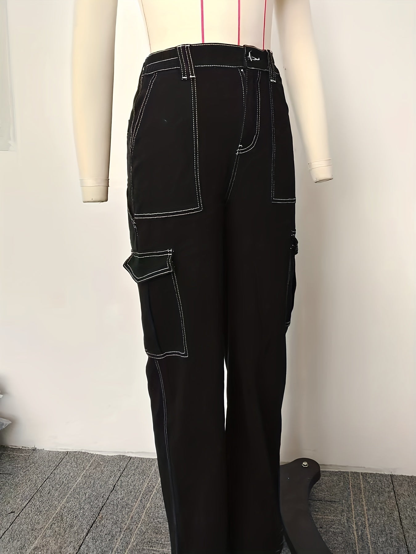 Vintage Khaki Cargo Pants Y2K Kpop Style Women's Jeans