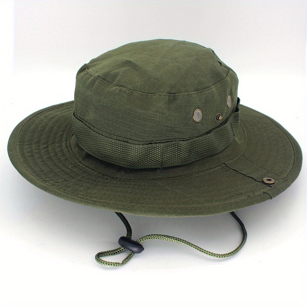 Solid Round Brim Hat Outdoor Sun Protection Combat Training Fisherman Hat