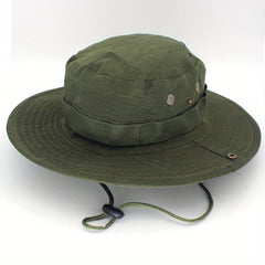Solid Round Brim Hat Outdoor Sun Protection Combat Training Fisherman Hat