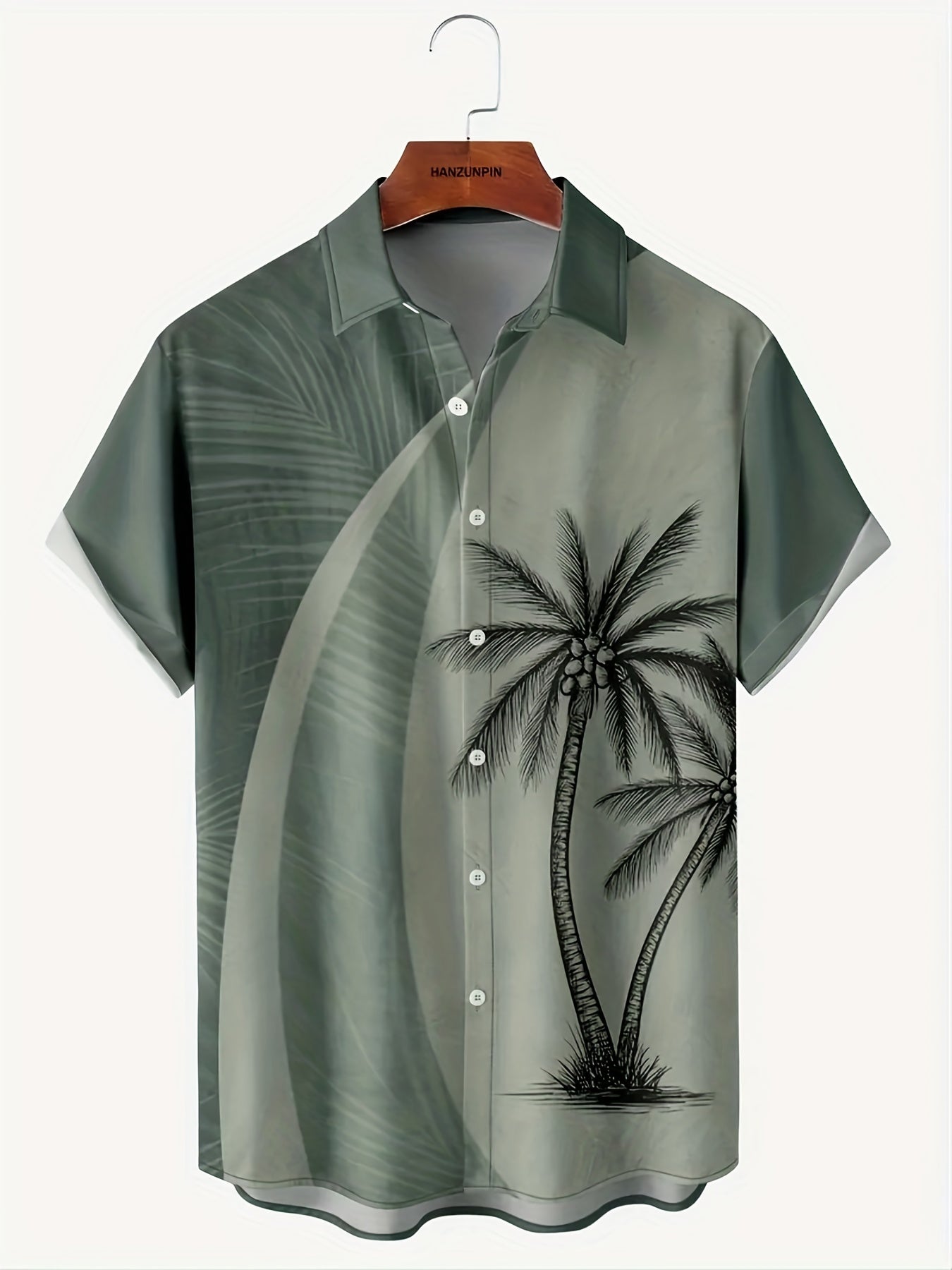Coconut Tree Graphic Short Sleeve Shirt for Men