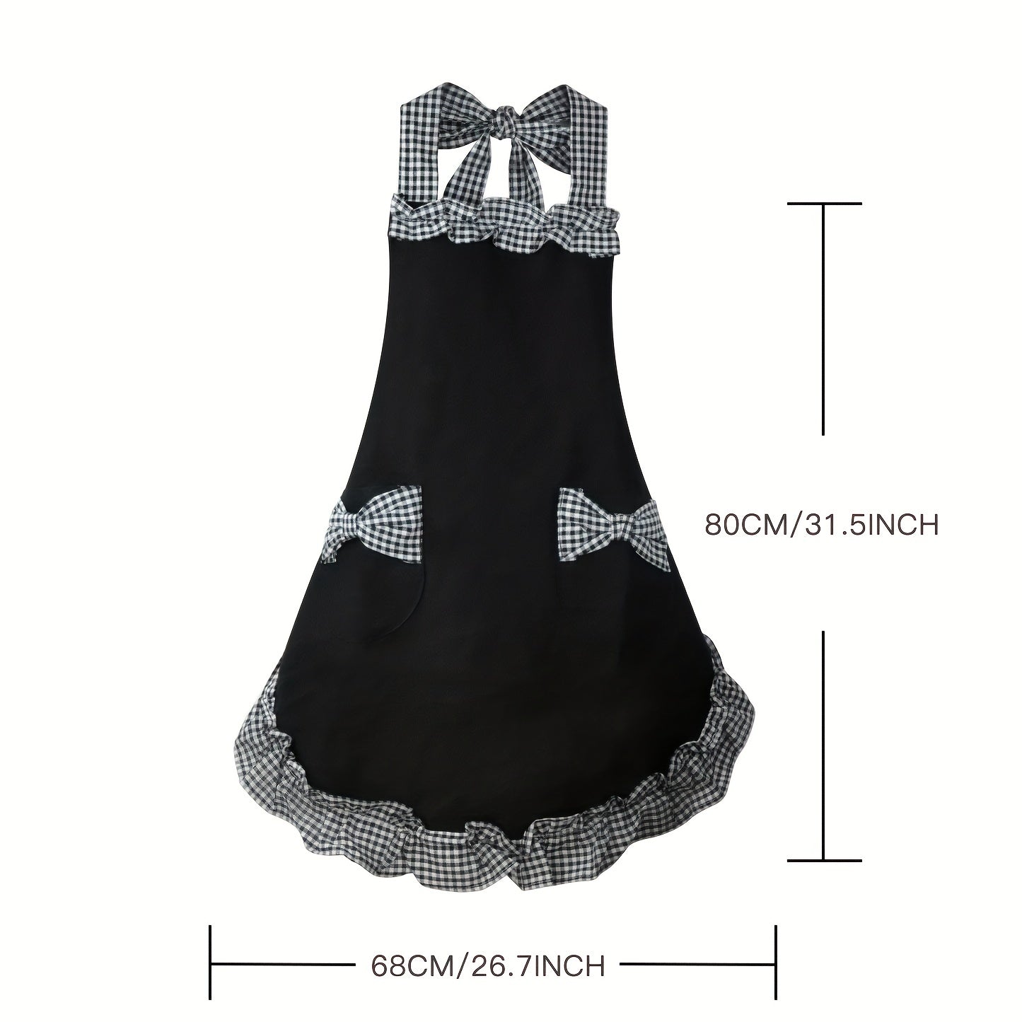 Polyester Retro Ladies Kitchen Apron with Lace Detailing