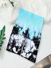 3pcs Tie Dye Sports Shorts Seamless Workout Fitness Yoga Shorts