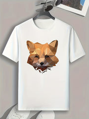 Fox Pattern Print Men's Sports T-shirt Graphic Tee