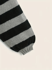 Y2K Striped Turtle Neck Sweater