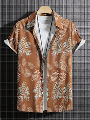 Tropical Leaf Hawaiian Shirt - Summer Vacation Resort
