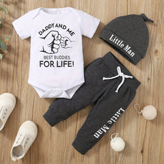 Casual DADDY AND ME Letter Print Outfit Baby Boys Set