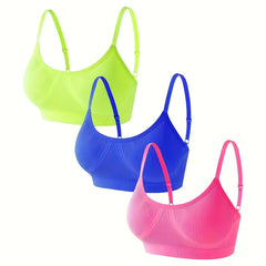 3pcs Wireless Bras Comfy & Breathable Intimates Women's Lingerie & Underwear