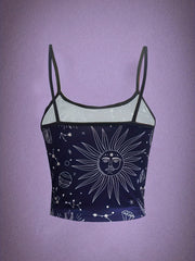 Moon & Sun Spaghetti Strap Top Sleeveless Cami