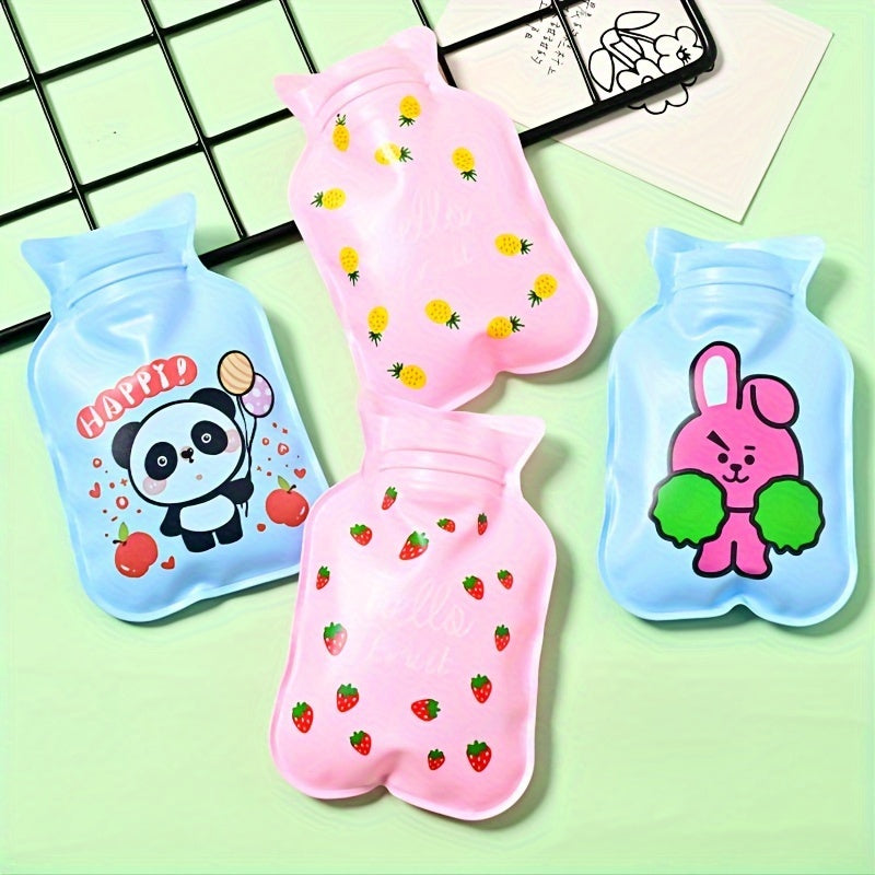 4pcs Cartoon Pattern Hot Water Bag Leak-proof Portable Hand Warmer Winter