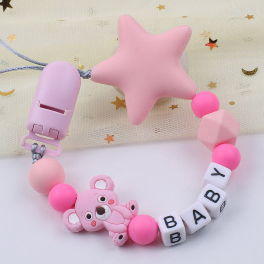 Silicone Pentagram Pacifier Chain Anti-drop Strap